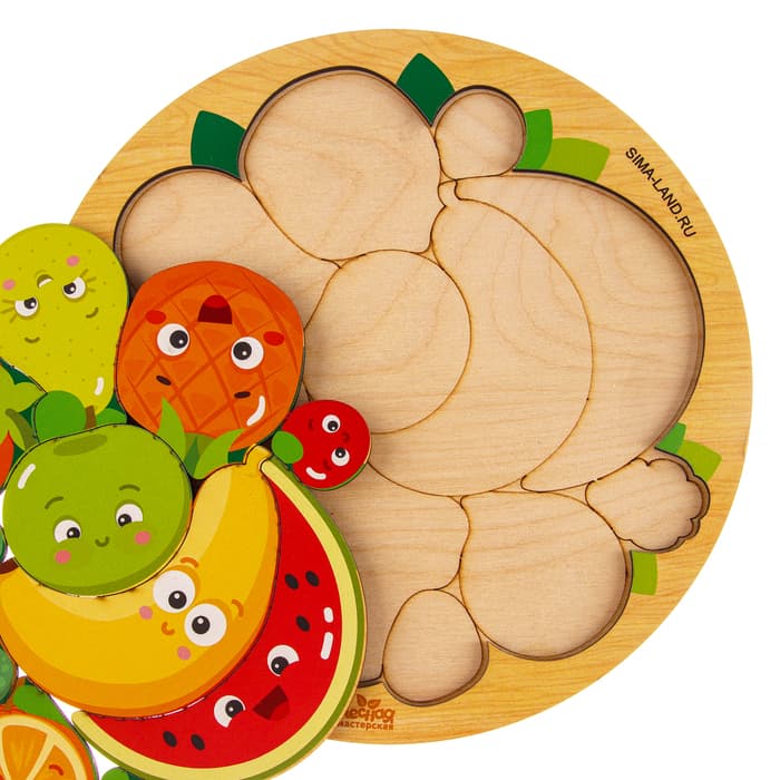 Рамка - вкладыш Лесная мастерская «Фруктики», 13 деталей, 20×20 см