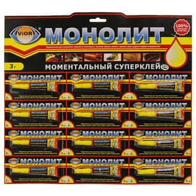 Суперклей Aviora «Монолит», секундный, мини карта, 3 г