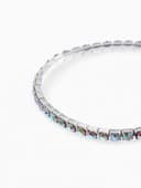 Браслет со стразами «Лёд», d=5 см, 1 ряд, 4 мм, радужный в серебре