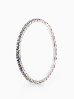 Браслет со стразами «Лёд», d=5 см, 1 ряд, 4 мм, радужный в серебре