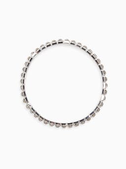 Браслет со стразами «Лёд», d=7 см, 1 ряд, 4 мм, белый в серебре