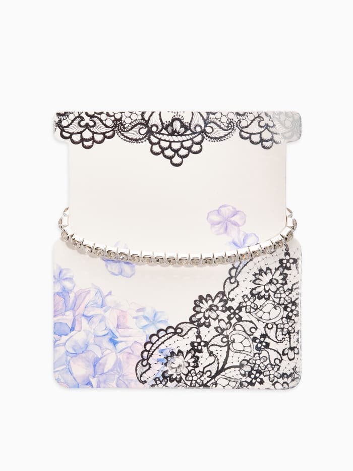 Браслет со стразами «Лёд», d=7 см, 1 ряд, 4 мм, белый в серебре