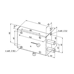 Замок гаражный «Сенат», 235, ЗГС 4, без ответной планки, 3 ключа