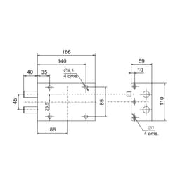 Замок накладной «Сенат», ЗНС 4-3, 115, односторонний, 5 ключей