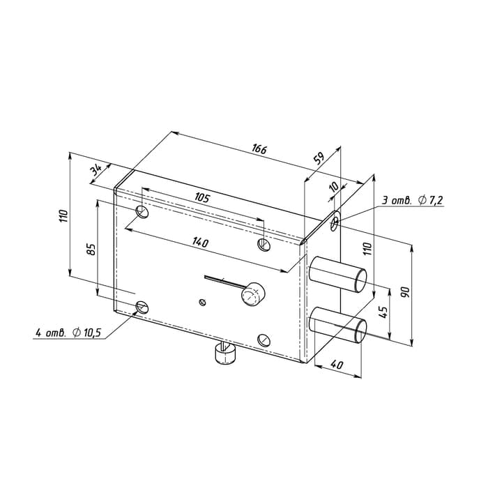 Замок гаражный «Сенат», 236, ЗГС 4, 3 ключа