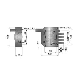 Замок накладной «Герион», Эталон НР, ЗЩ, левый, для внутренней двери, 5 ключей