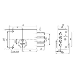 Замок накладной «Сенат», ЗНС-6, 159, без ответной планки, 5 ключей