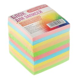 Блок бумаги для записей Calligrata, 9×9×9 см, 80 г/м², непроклеенный, цветной, пастель