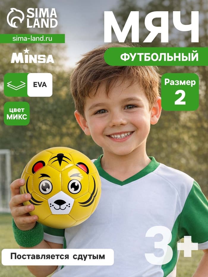 Футбольный мяч, машинная сшивка, 32 панели, р. 2, EVA, цвет МИКС