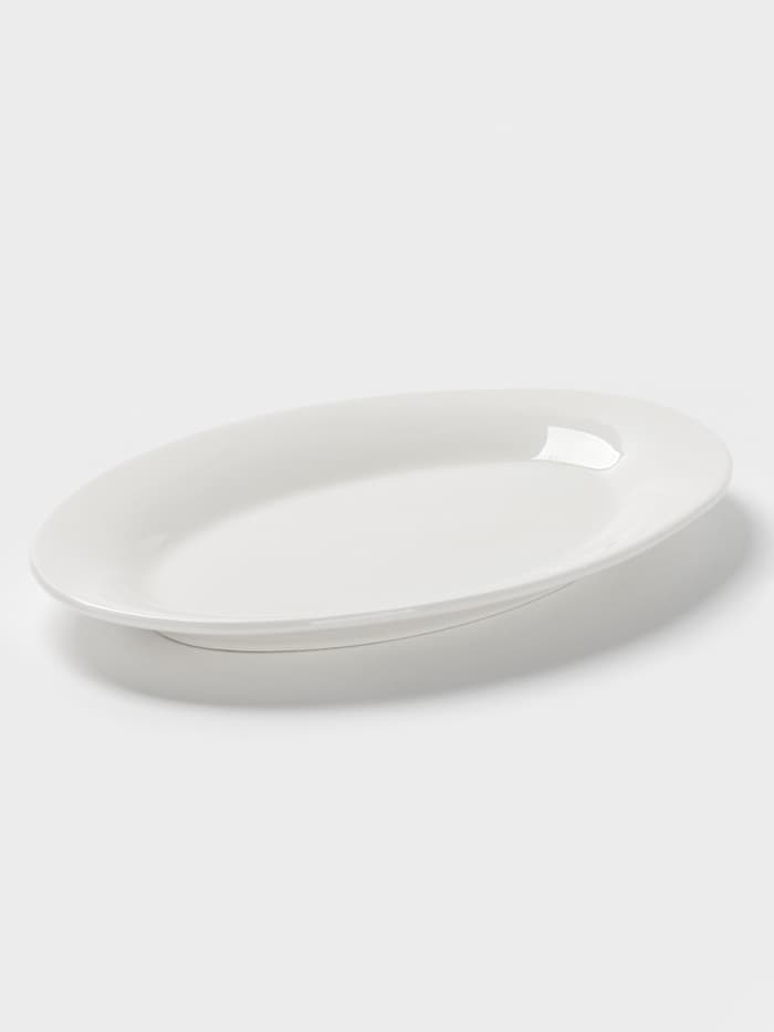 Блюдо сервировочное Доляна White Label, 32.8×20×2.5 см, фарфор, овальное, белое