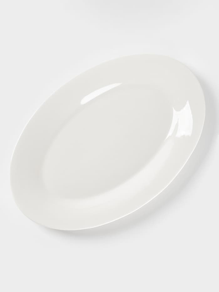 Блюдо сервировочное Доляна White Label, 32.8×20×2.5 см, фарфор, овальное, белое