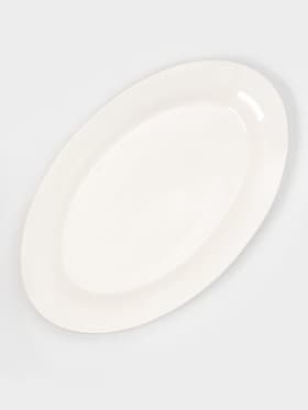 Блюдо сервировочное c утолщённым краем Доляна White Label, 37×23.5×3 см, фарфор, белое