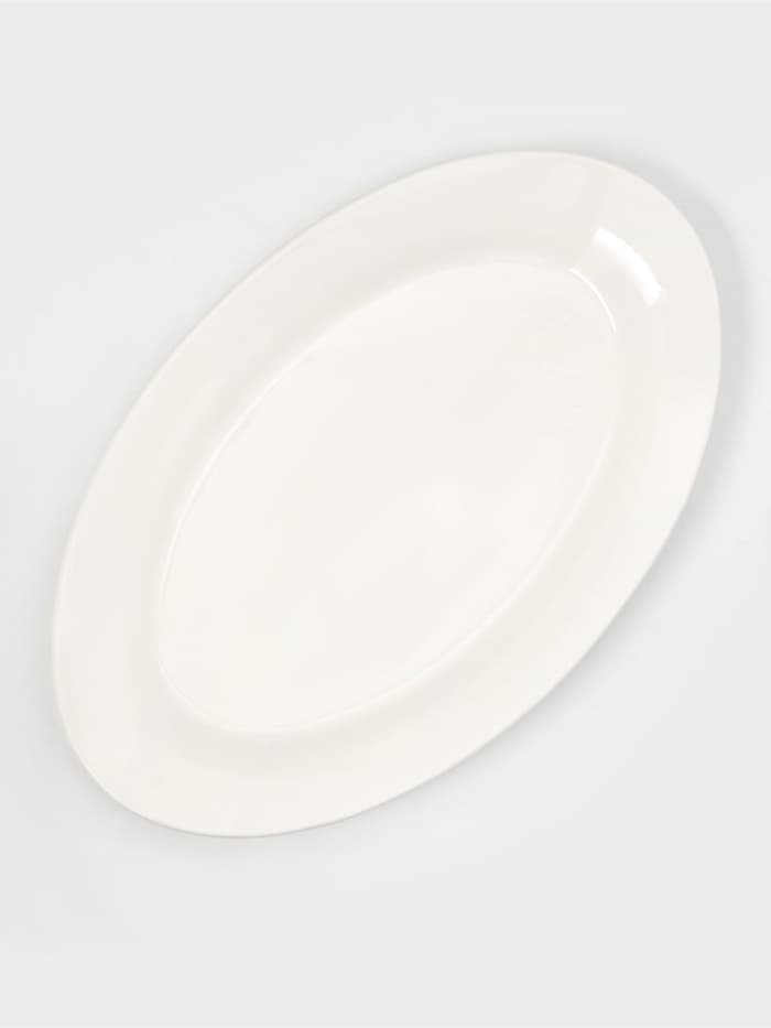 Блюдо сервировочное c утолщённым краем Доляна White Label, 37×23.5×3 см, фарфор, белое