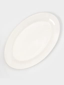 Блюдо сервировочное c утолщённым краем Доляна White Label, 37×23.5×3 см, фарфор, белое