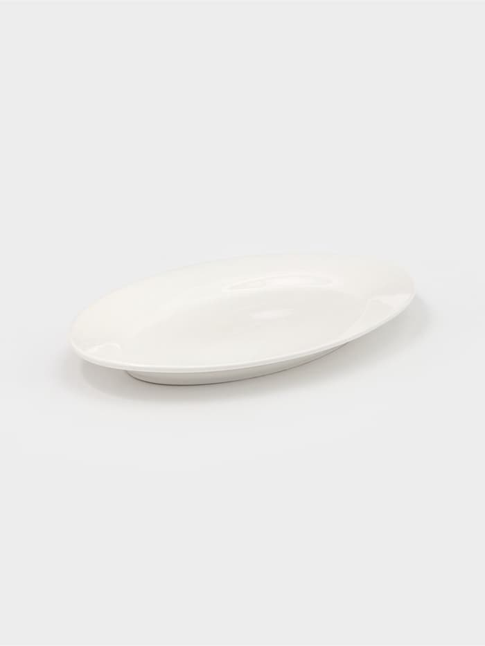 Блюдо сервировочное c утолщённым краем Доляна White Label, 37×23.5×3 см, фарфор, белое
