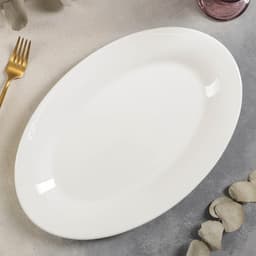 Блюдо сервировочное c утолщённым краем Доляна White Label, 37×23.5×3 см, фарфор, белое