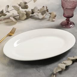 Блюдо сервировочное c утолщённым краем Доляна White Label, 37×23.5×3 см, фарфор, белое