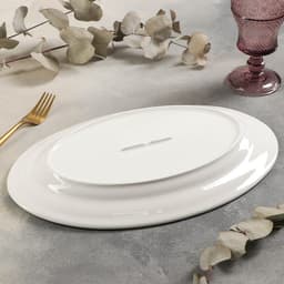 Блюдо сервировочное c утолщённым краем Доляна White Label, 37×23.5×3 см, фарфор, белое