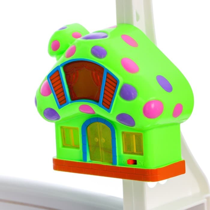 Мобиль музыкальный на кроватку Крошка Я «Пряничный домик. Птички погремушки», заводной