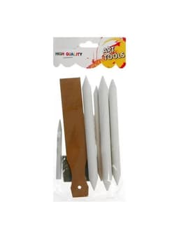 Набор инструментов для растушёвки, 8 предметов, 1 наждачка-12 листов, 1 ластик-клячка