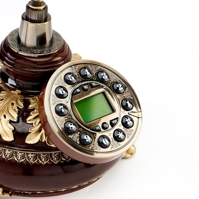 Ретро-телефон «Альсено», громкая связь, выложенный лаврами, 23×26 см