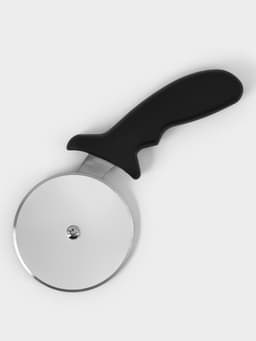 Нож для пиццы и теста Доляна, 23.5 см, d=10 см, толщина лезвия 1 мм, чёрный