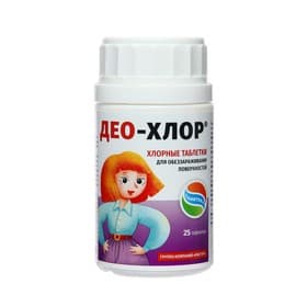 Дезинфицирующее средство «Део-Хлор» САНИТЕКА, 25 таблеток по 3.4 г