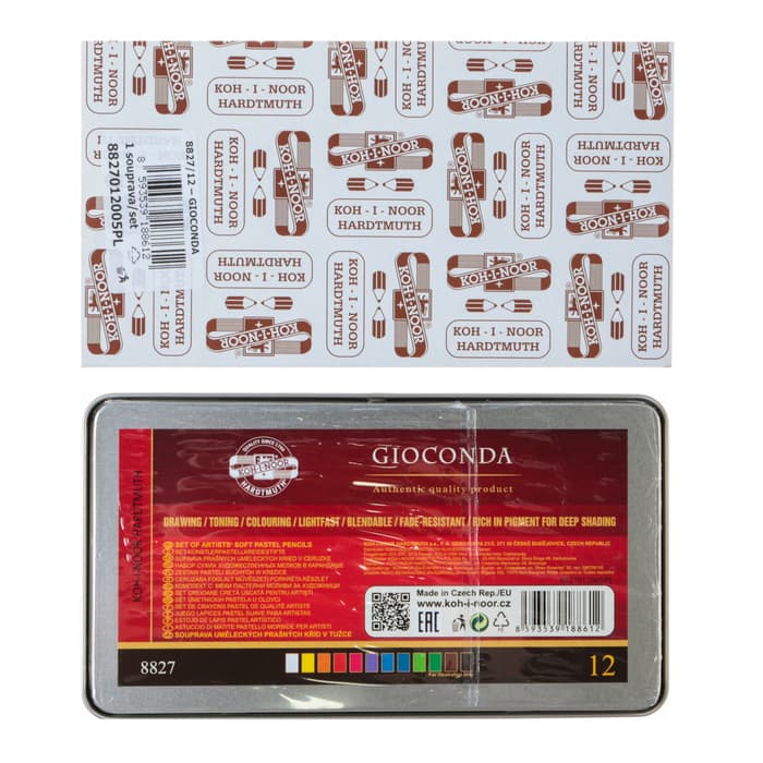 Пастель сухая в карандаше Koh-I-Noor Soft GIOCONDA 8827, набор 12 цветов