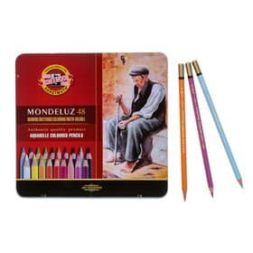 Карандаши цветные акварельные набор 48 цветов, Koh-I-Noor Mondeluz 3726, в металлическом пенале