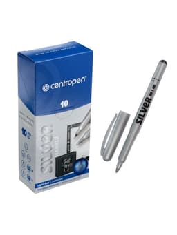 Маркер для декора Centropen 2690, перманентный, узел 3.8 мм, линия 1.5-3.0 мм, серебристый