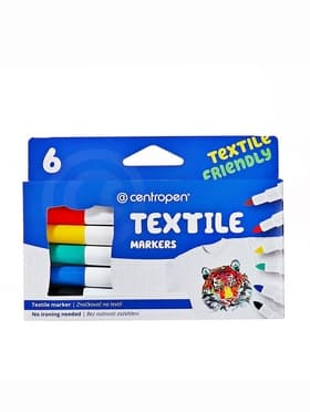 Набор маркеров для ткани Centropen 2739, 6 цветов, узел 3.9 мм, линия 1.8 мм