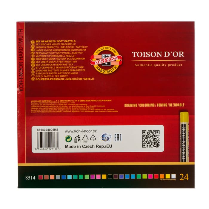 Пастель сухая художественная 24 цвета, Koh-I-Noor TOISON D`OR=8514/24