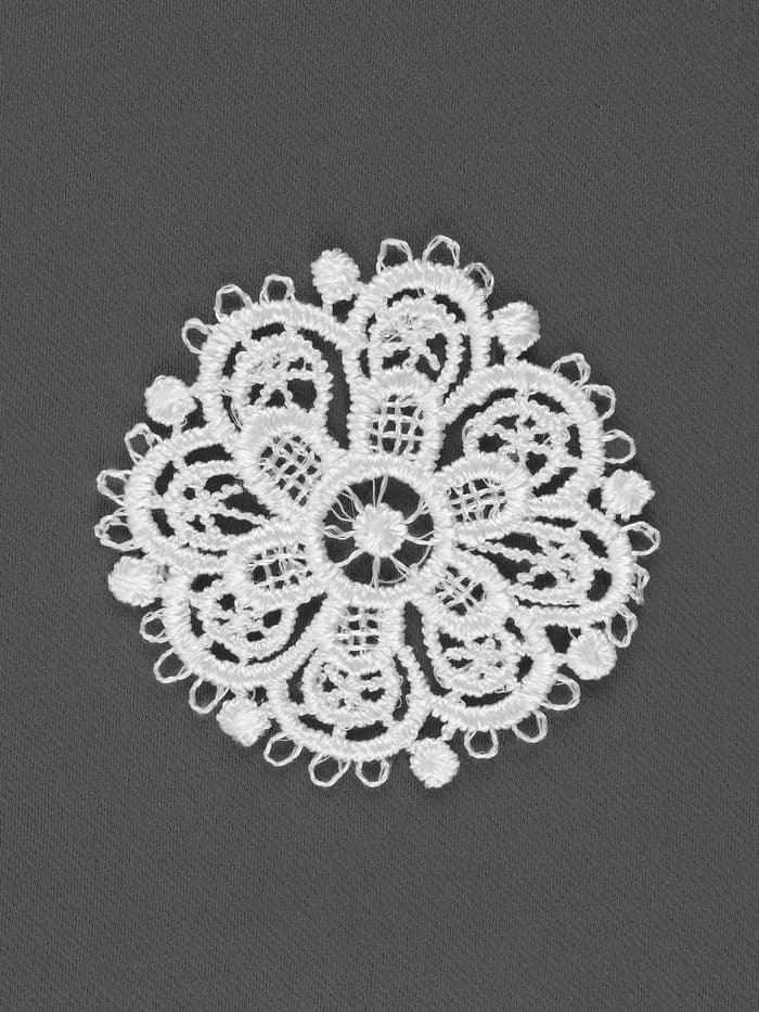 Аппликация для одежды «Узор», кружевная, d=5.5 см, 10 шт., белая