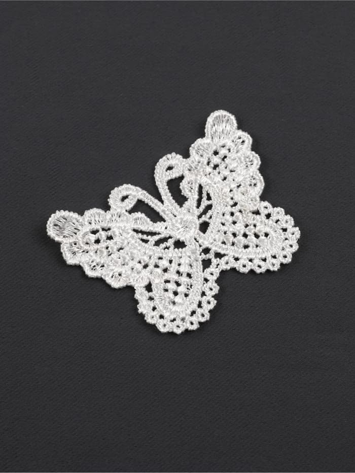 Аппликация для одежды «Бабочки», кружевная, 5.5×4 см, 10 шт., белая