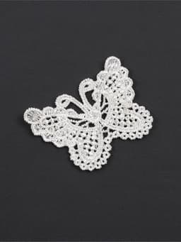 Аппликация для одежды «Бабочки», кружевная, 5.5×4 см, 10 шт., белая
