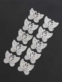 Аппликация для одежды «Бабочки», кружевная, 5.5×4 см, 10 шт., белая