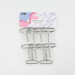 Карабин металлический, 50×45 мм / 38×3 мм, 10 шт., цвет серебряный