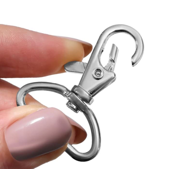 Карабин металлический, 41×30 мм / 25×2 мм, 10 шт., цвет серебряный