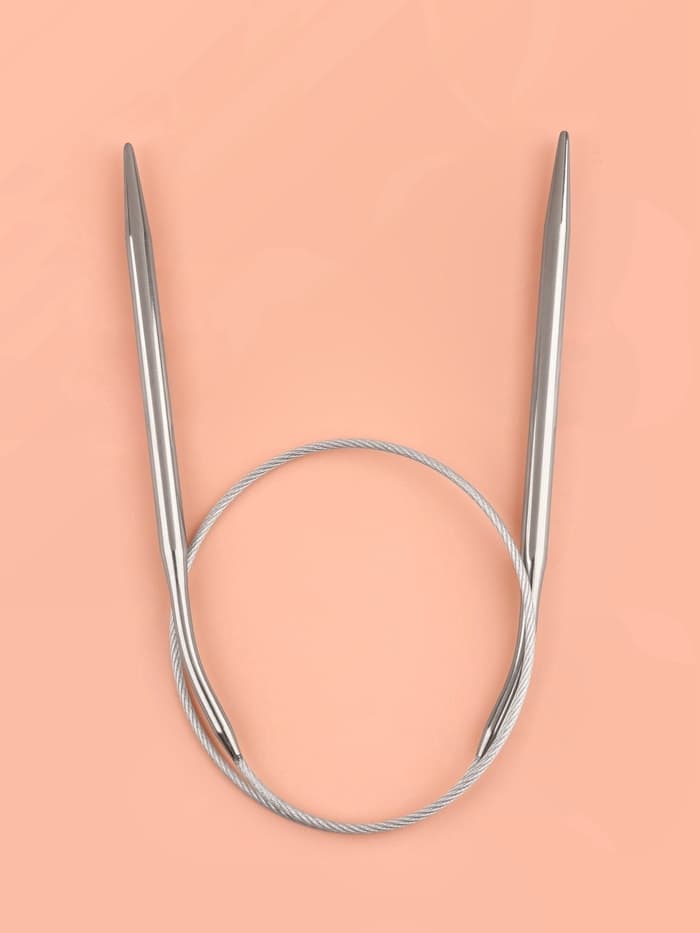 Спицы круговые, для вязания, с металлическим тросом, d=4.5 мм, 10/40 см