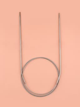 Спицы круговые, для вязания, с металлическим тросом, d=2 мм, 14/80 см