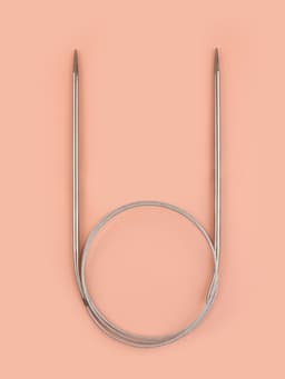 Спицы круговые, для вязания, с металлическим тросом, d=3.5 мм, 14/80 см