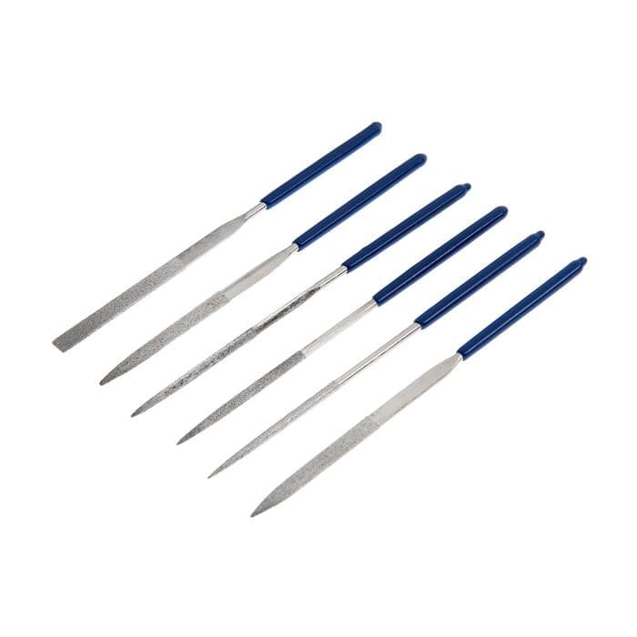 Набор надфилей алмазных ТУНДРА, обрезиненные рукоятки, 50×140×3 мм, 6 шт.