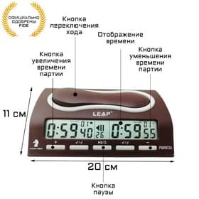 Электронные шахматные часы LEAP FIDE PQ9903A, пластик, точность хода