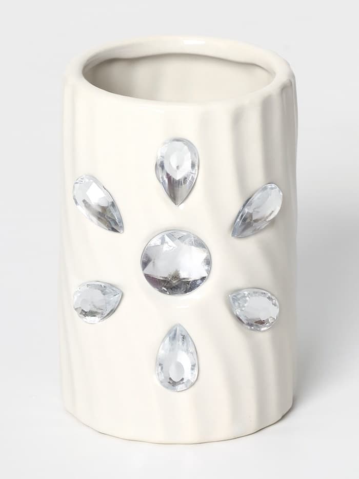 Аксессуары для ванной Доляна «Дерево», 4 предмета, дозатор 300 мл, мыльница, 2 стакана, белые