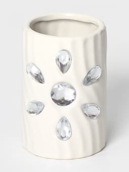 Аксессуары для ванной Доляна «Дерево», 4 предмета, дозатор 300 мл, мыльница, 2 стакана, белые