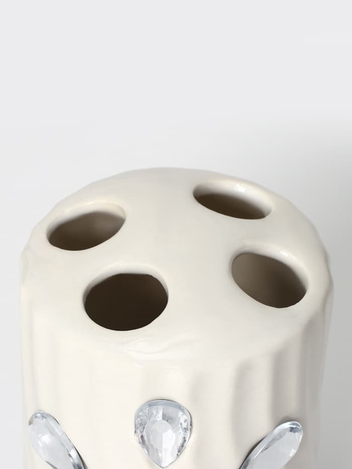 Аксессуары для ванной Доляна «Дерево», 4 предмета, дозатор 300 мл, мыльница, 2 стакана, белые