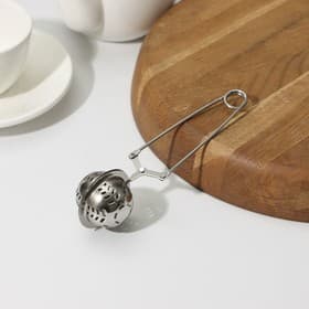 Ситечко для чая Доляна «Мята», 16.5 см, нержавеющая сталь, серебристое