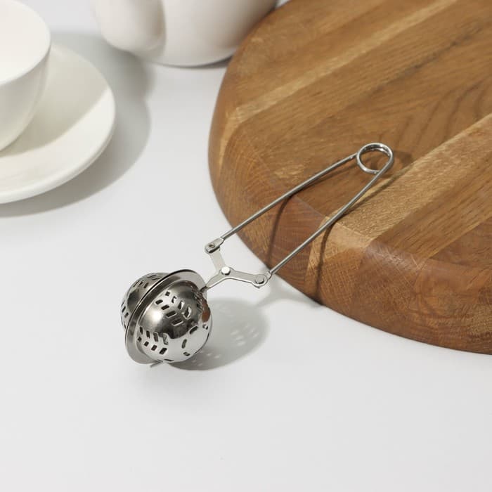 Ситечко для чая Доляна «Мята», 16.5 см, нержавеющая сталь, серебристое