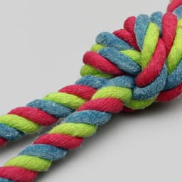 Игрушка для собак «Кость», 14 см, резиновая, с ручкой из каната, до 37 см, цвет МИКС