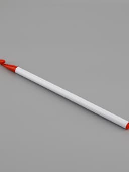Крючок для вязания, d=7 мм, 16 см, белый, красный